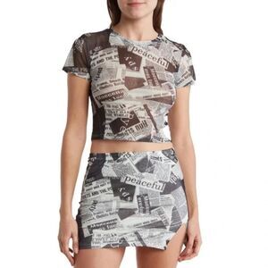 Taylor Swifts Reputation Elodie Newspaper Mini Skirt